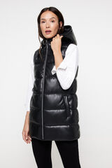 Fifty Outlet Chaleco acolchado efecto piel Negro