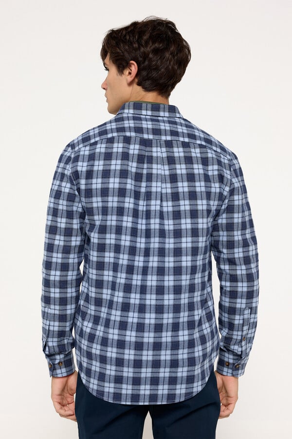 Milano Camisa Twill Cuadros Azul