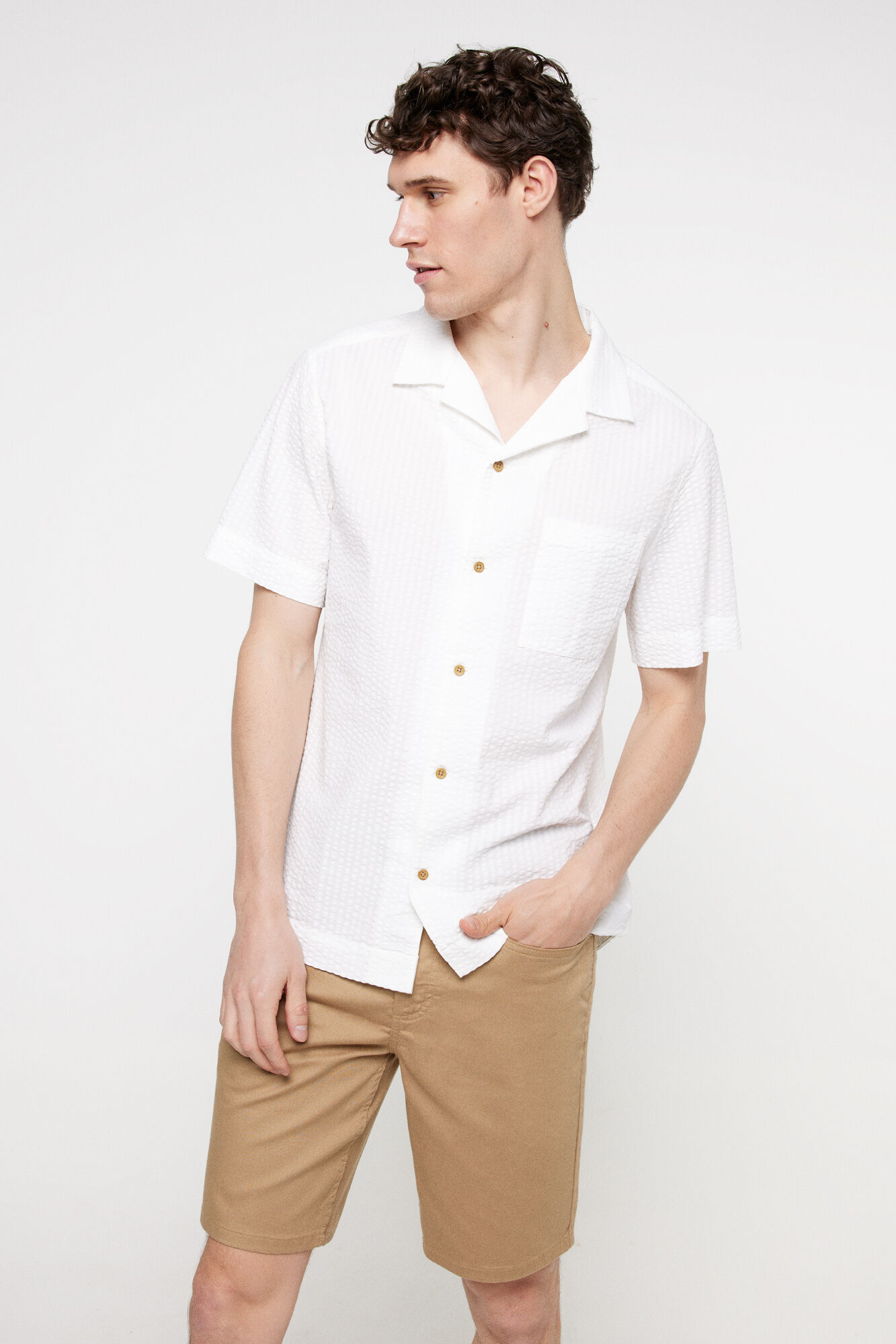 Milano Bermudas cinco bolsillos. Tostado