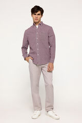 Fifty Outlet Camisa twill cuadros Granate