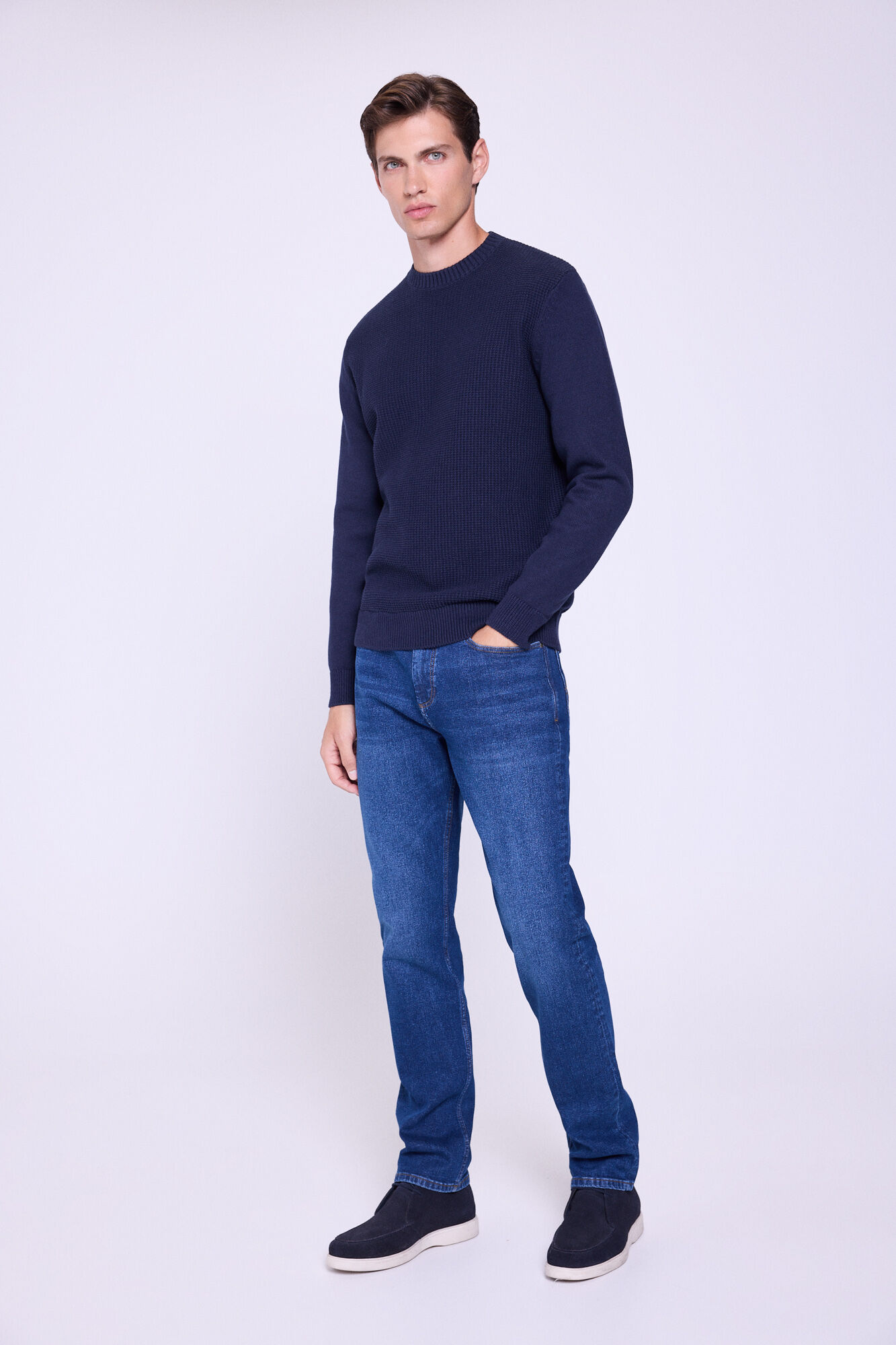 Milano Jersey b&aacute;sico de cuello redondo 