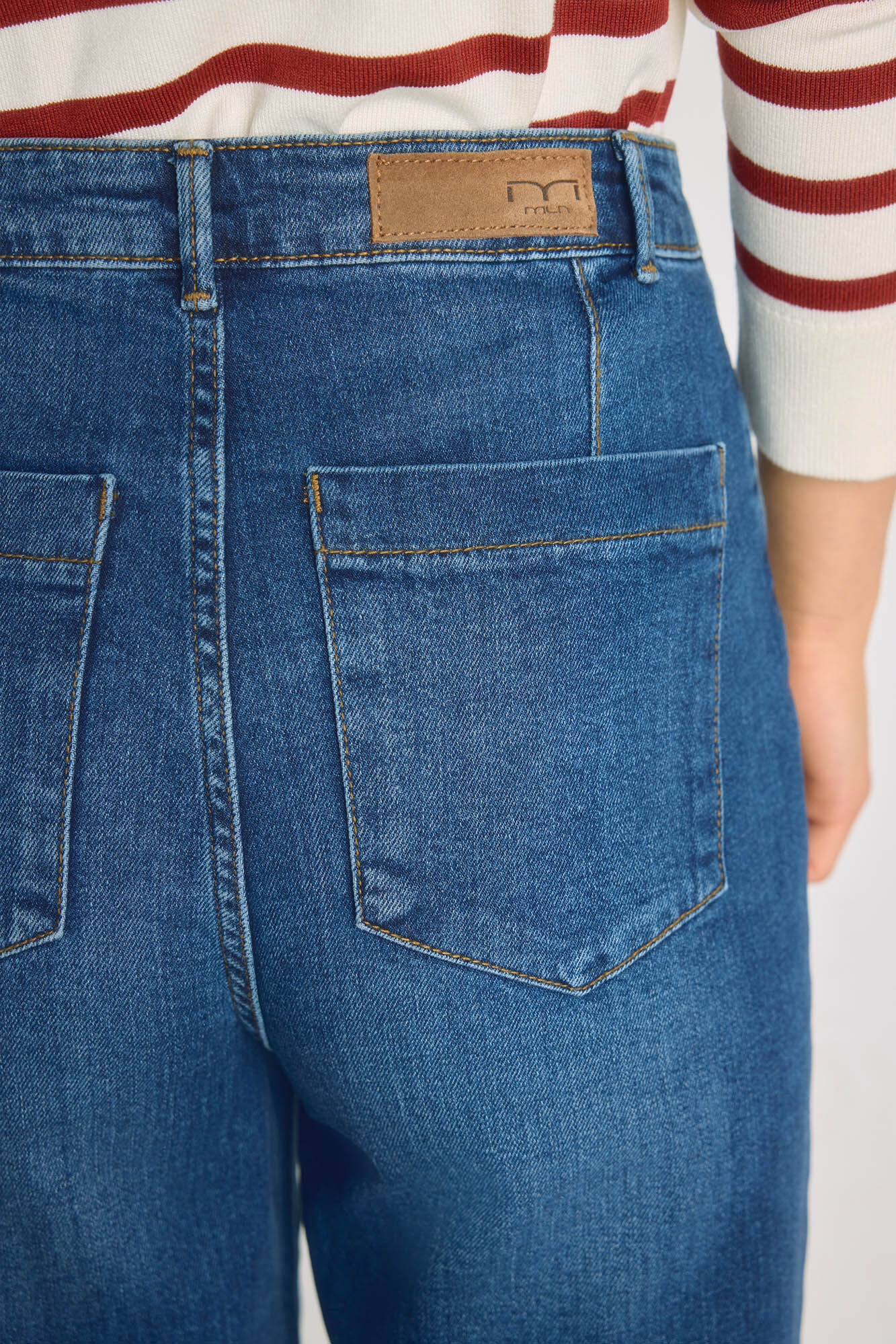 Milano Pantal&oacute;n de mezclilla ancho Azul
