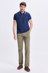 Milano Chinos cómodos Kaki Oscuro
