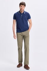 Milano Chinos cómodos Kaki Oscuro