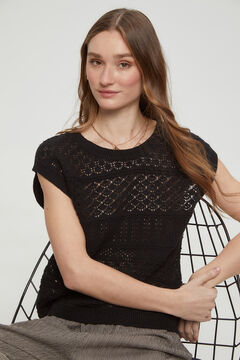 Fifty Outlet Top chaleco crochet Negro