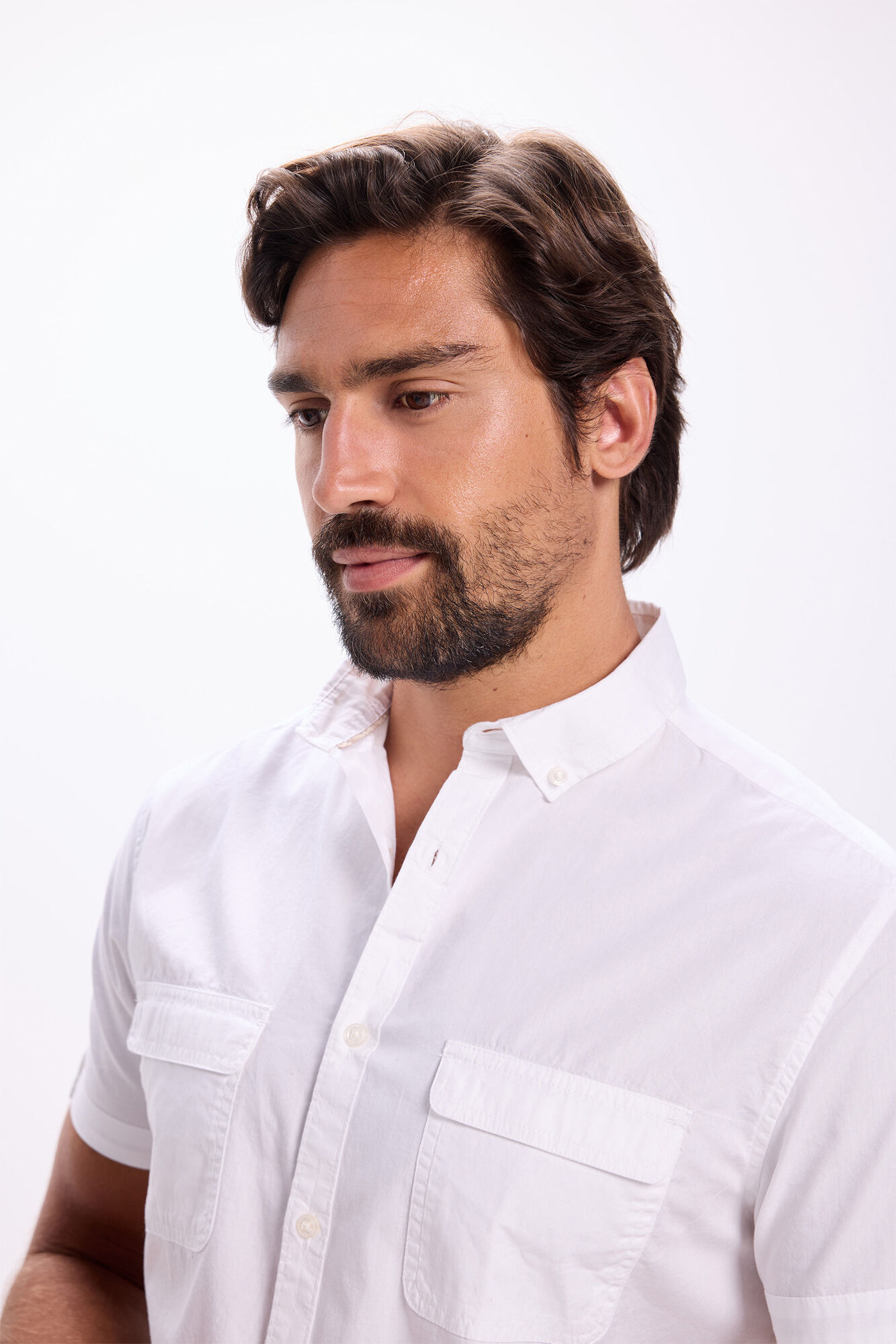 Milano Camisa de popel&iacute;n liso Blanco