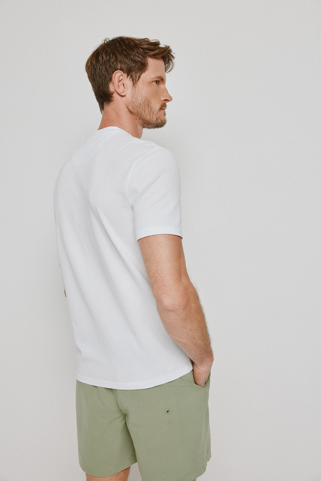 Milano Playera b&aacute;sica con logo bordado Blanco