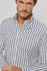 Milano Camisa de rayas manga larga Azul Claro