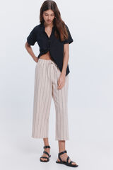 Fifty Outlet Pantalón tobillero lino Tostado
