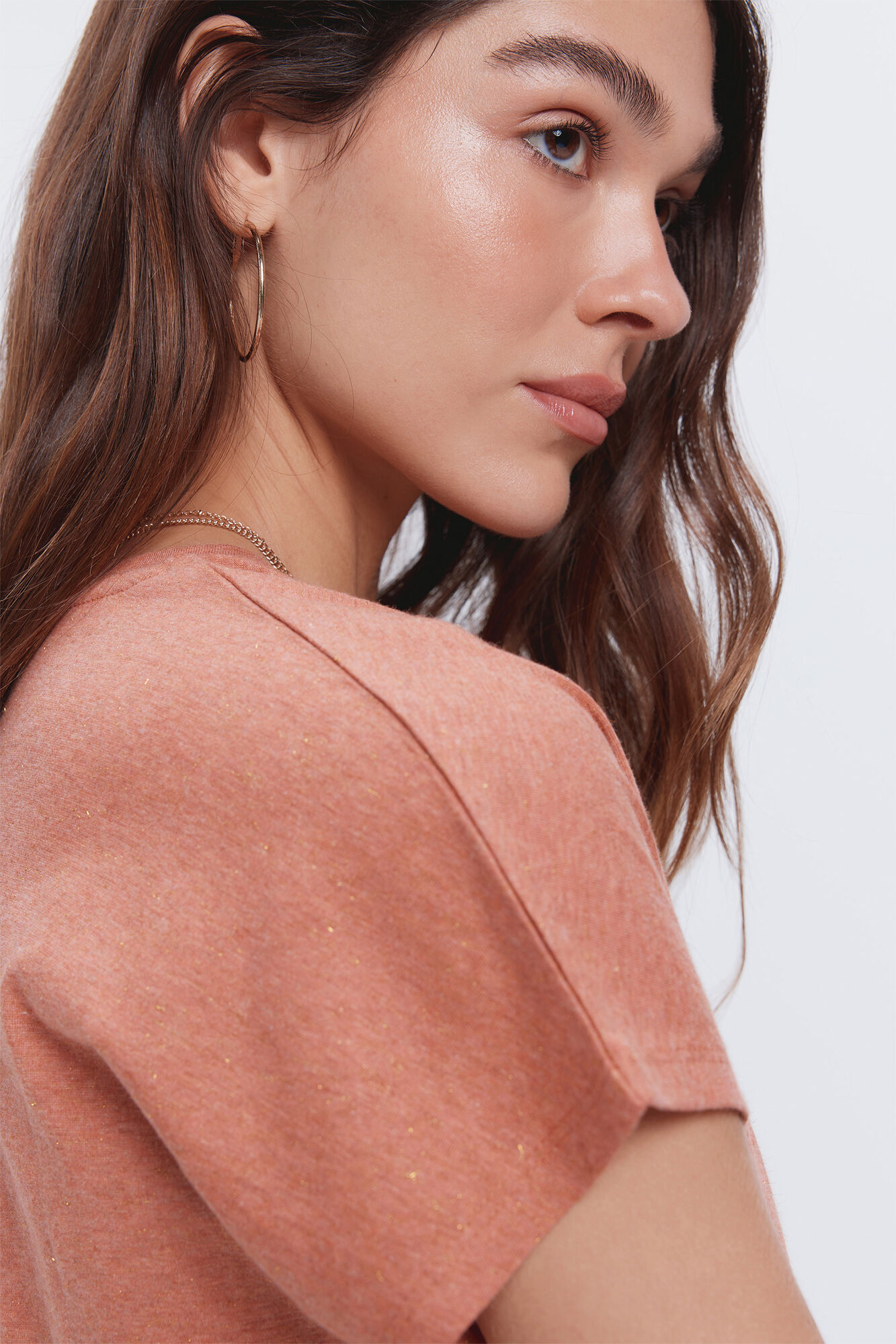 Milano Camiseta mezcla lurex Naranja