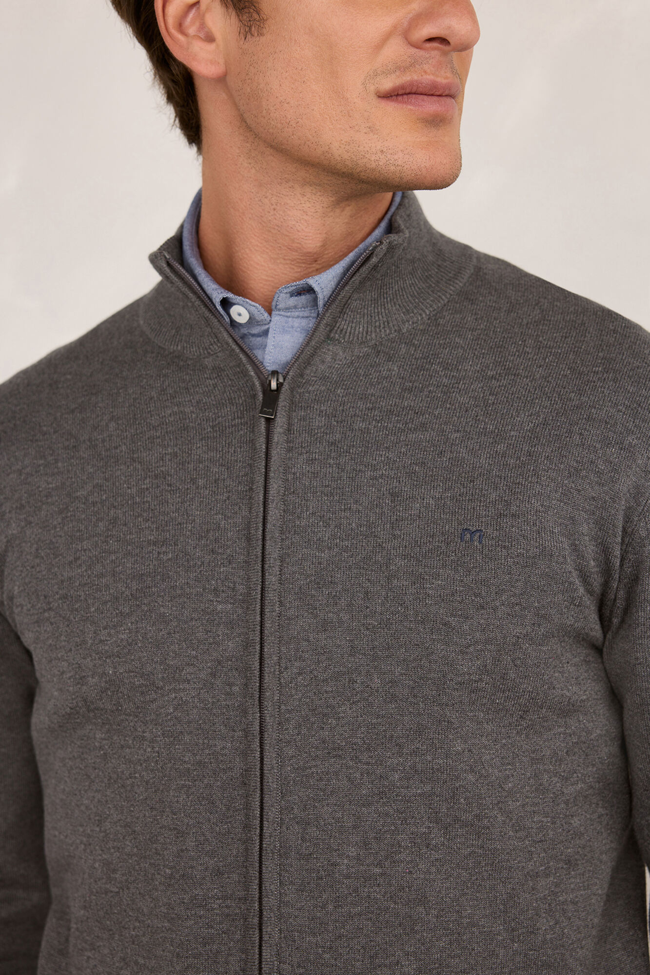 Milano C&aacute;rdigan de canal&eacute; Gris Oscuro