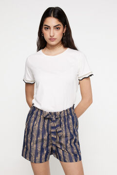 Fifty Outlet Bermudas light denim estampadas. Azul