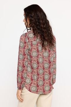 Fifty Outlet Blusa Estampada Plumetí Granate
