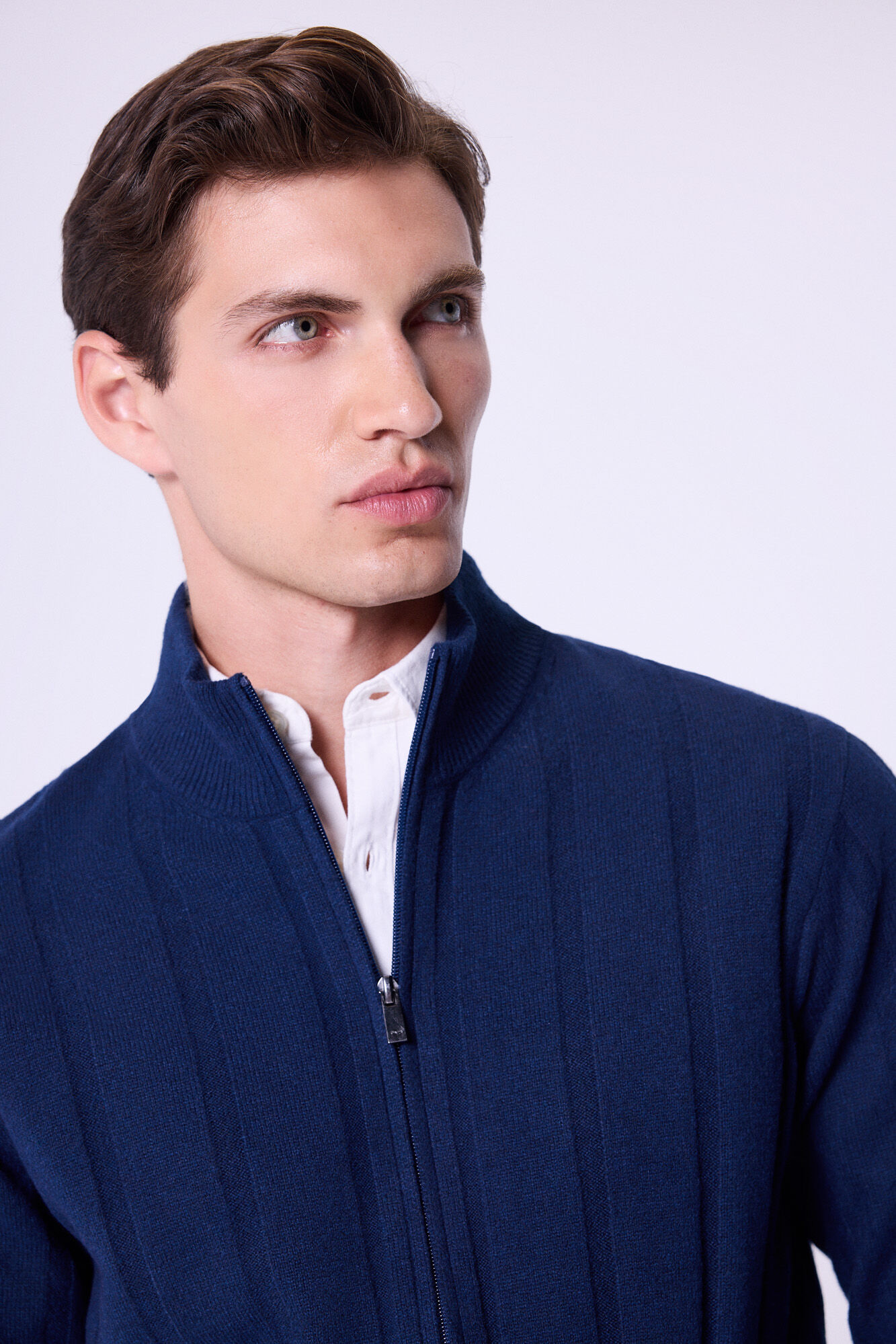 Milano C&aacute;rdigan con cierre de cremallera Navy