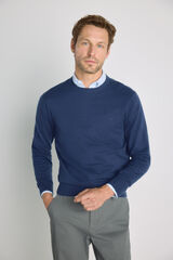 Milano Su&eacute;ter cuello redondo ajustado Navy