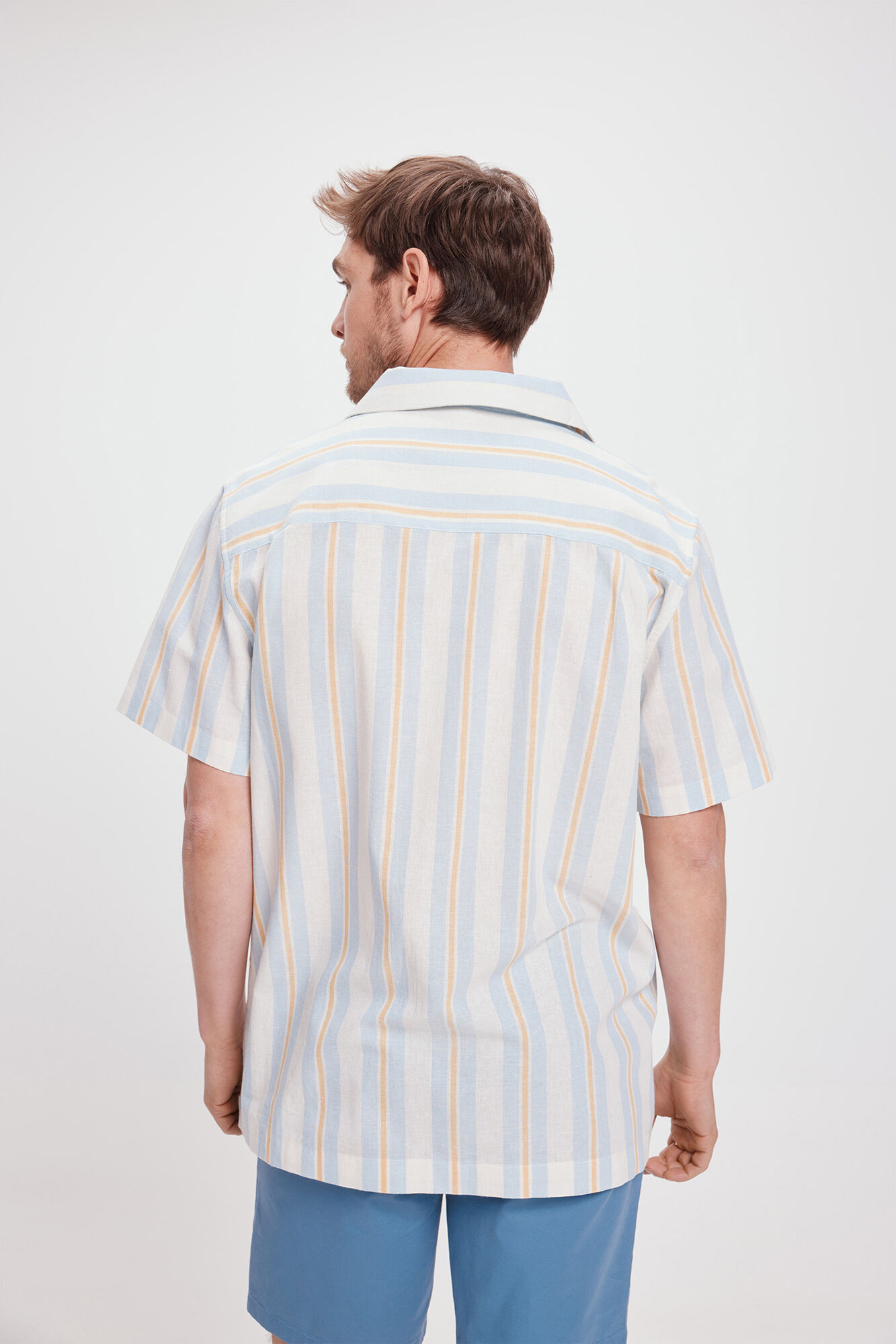 Milano Camisa Solapa Corta Azul