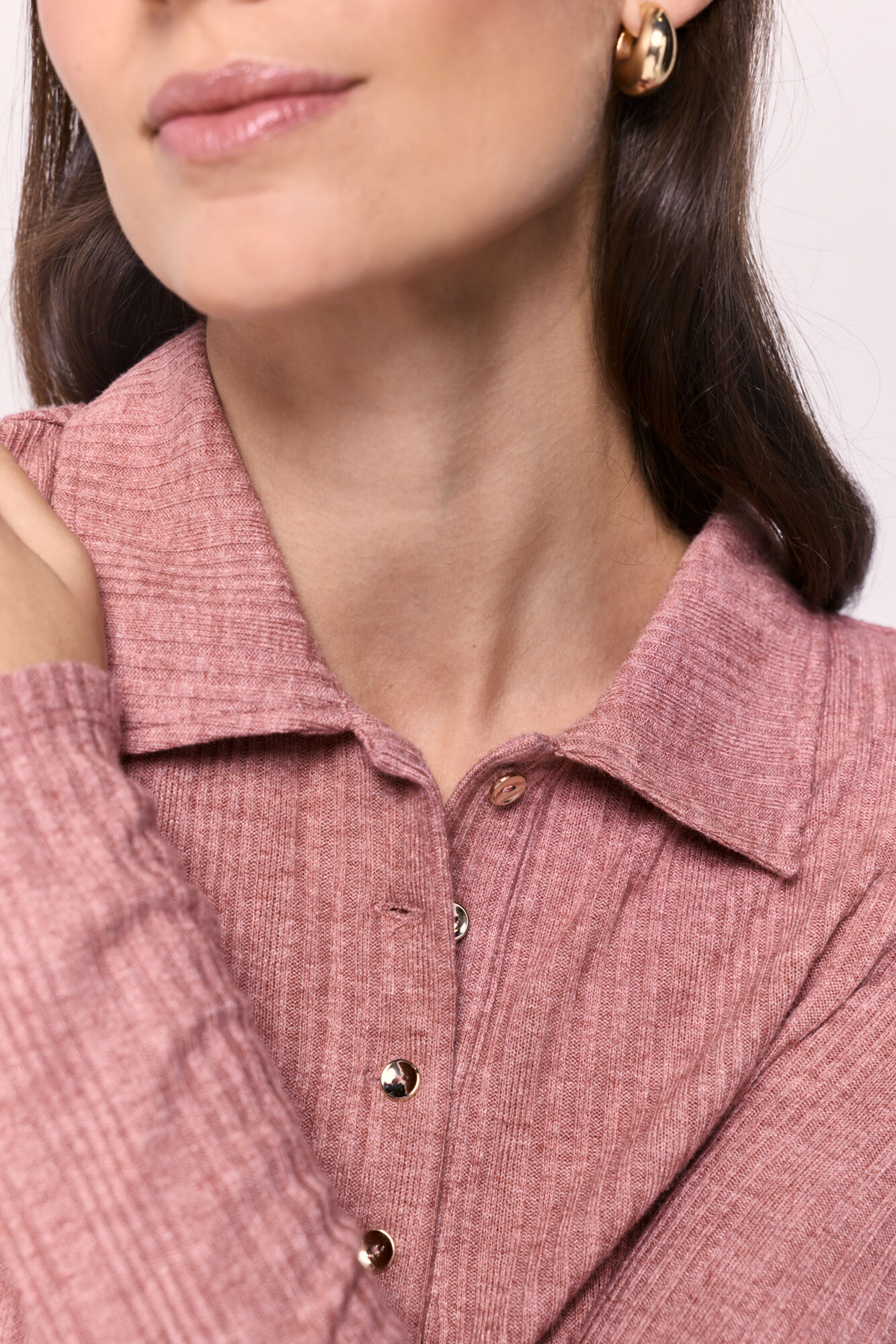 Milano Playera polo acanalada Vino