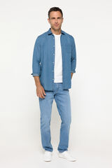 Fifty Outlet Camisa denim lisa Azul Claro