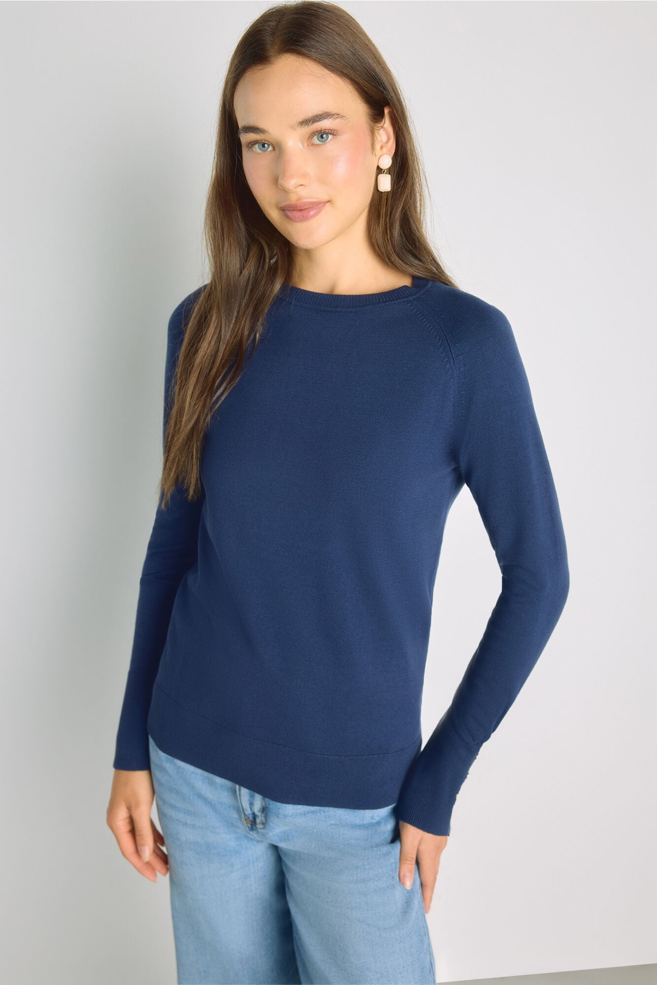 Milano Su&eacute;ter cuello redondo Navy