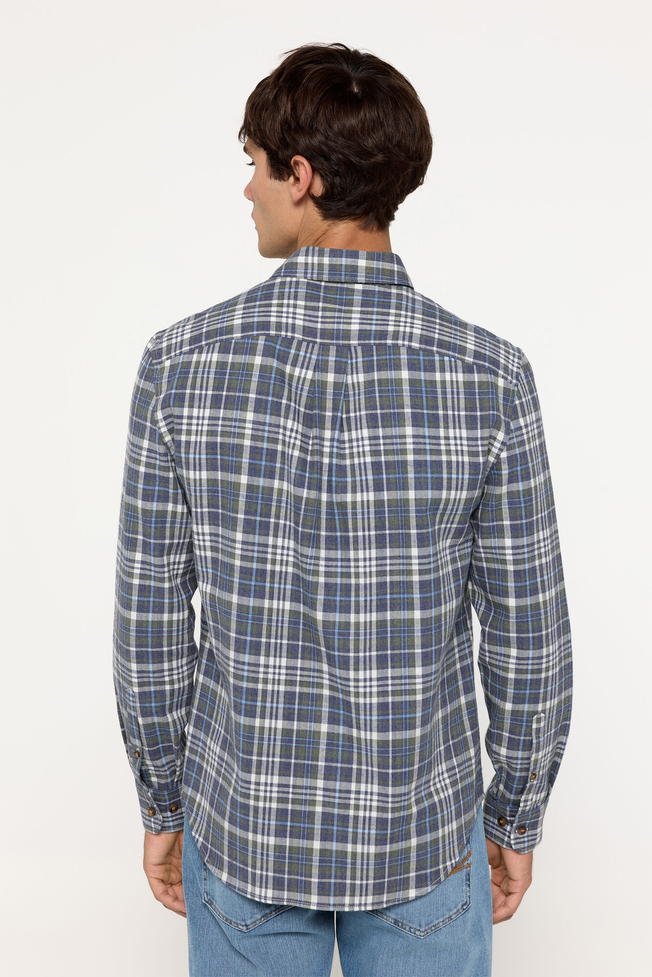 Milano Camisa Twill Cuadros Azul