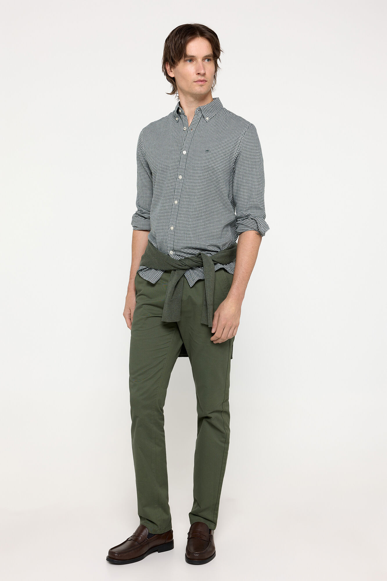 Milano Camisa Twill Cuadros Verde