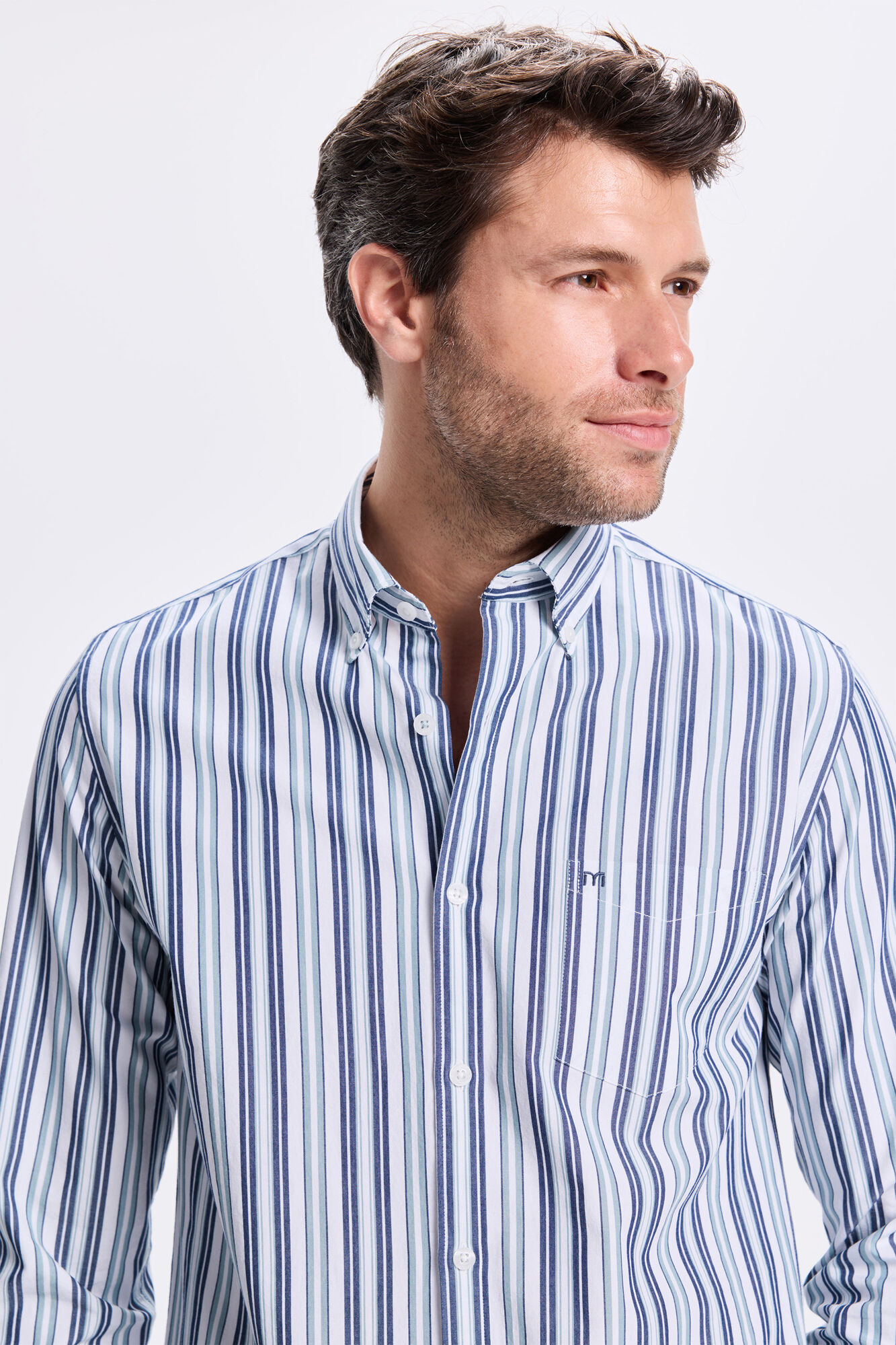 Milano Camisa de sarga a rayas Verde