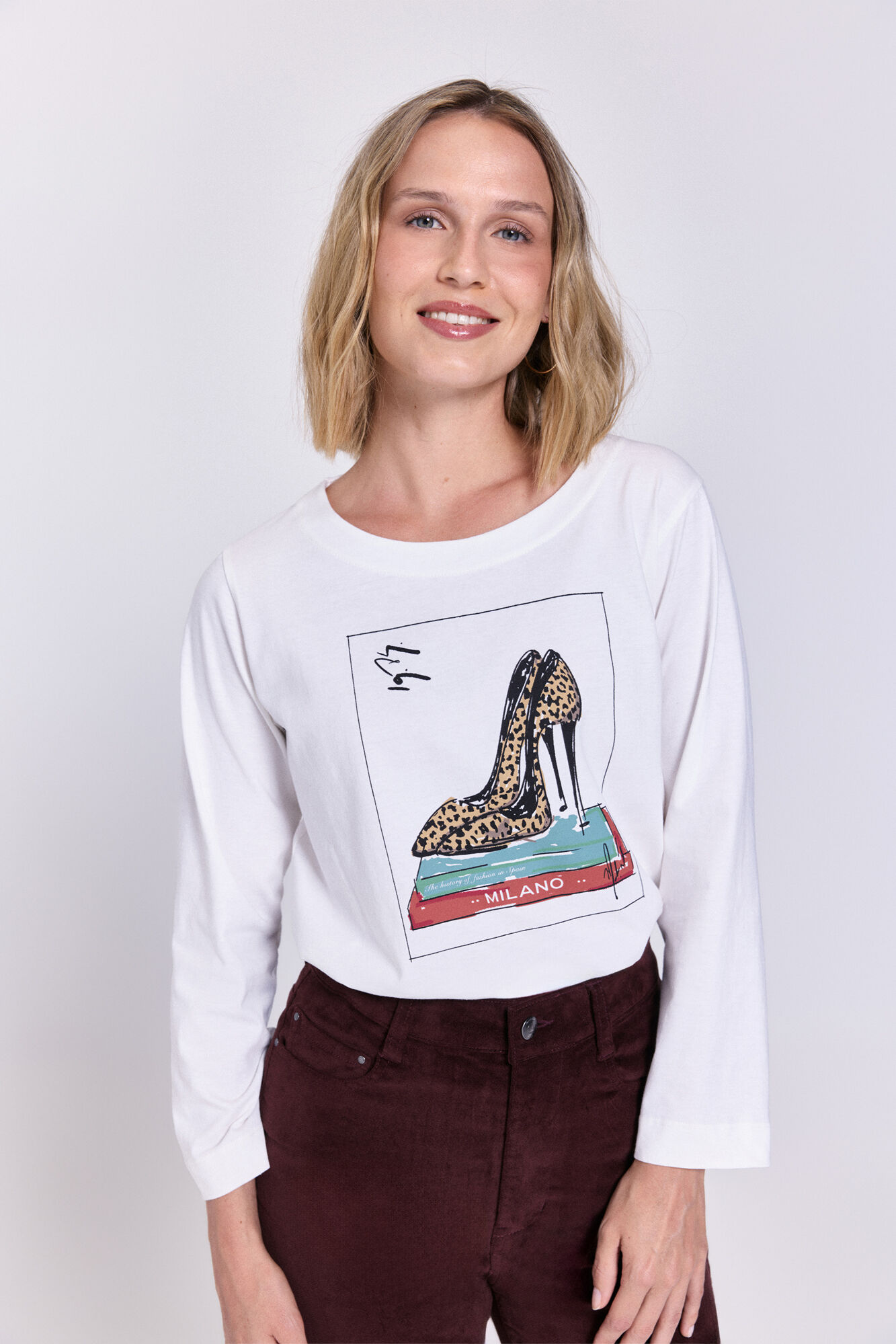 Milano Playera de algod&oacute;n con mangas francesas