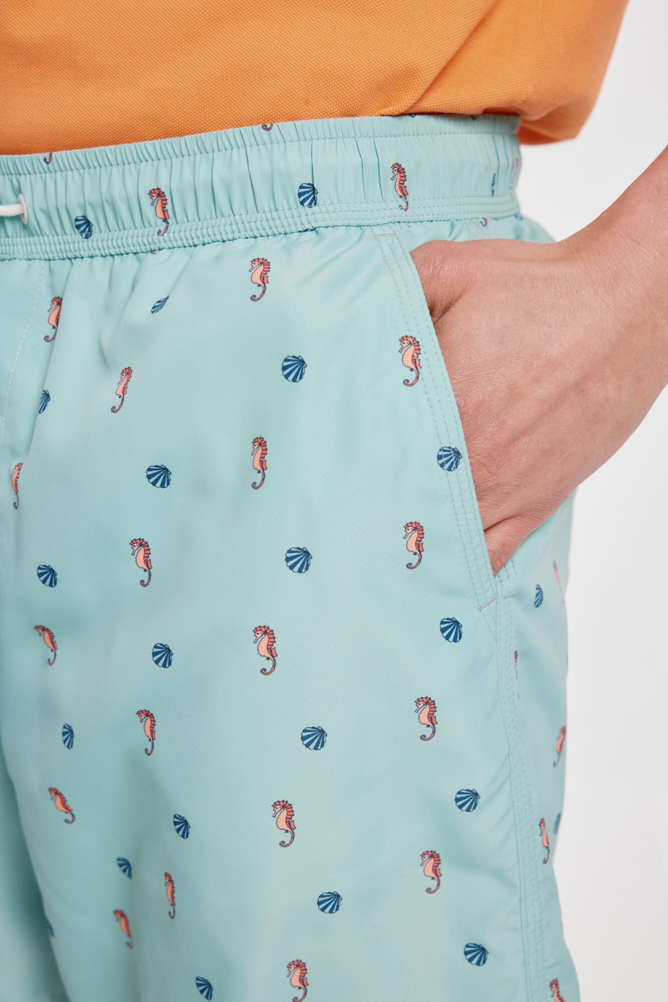 Milano Ba&ntilde;ador Estampado a Contraste Azul