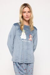 Fifty Outlet Pijama de velour navideño natural