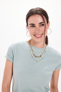 Fifty Outlet Playera elástica de manga corta de soft touch Azul