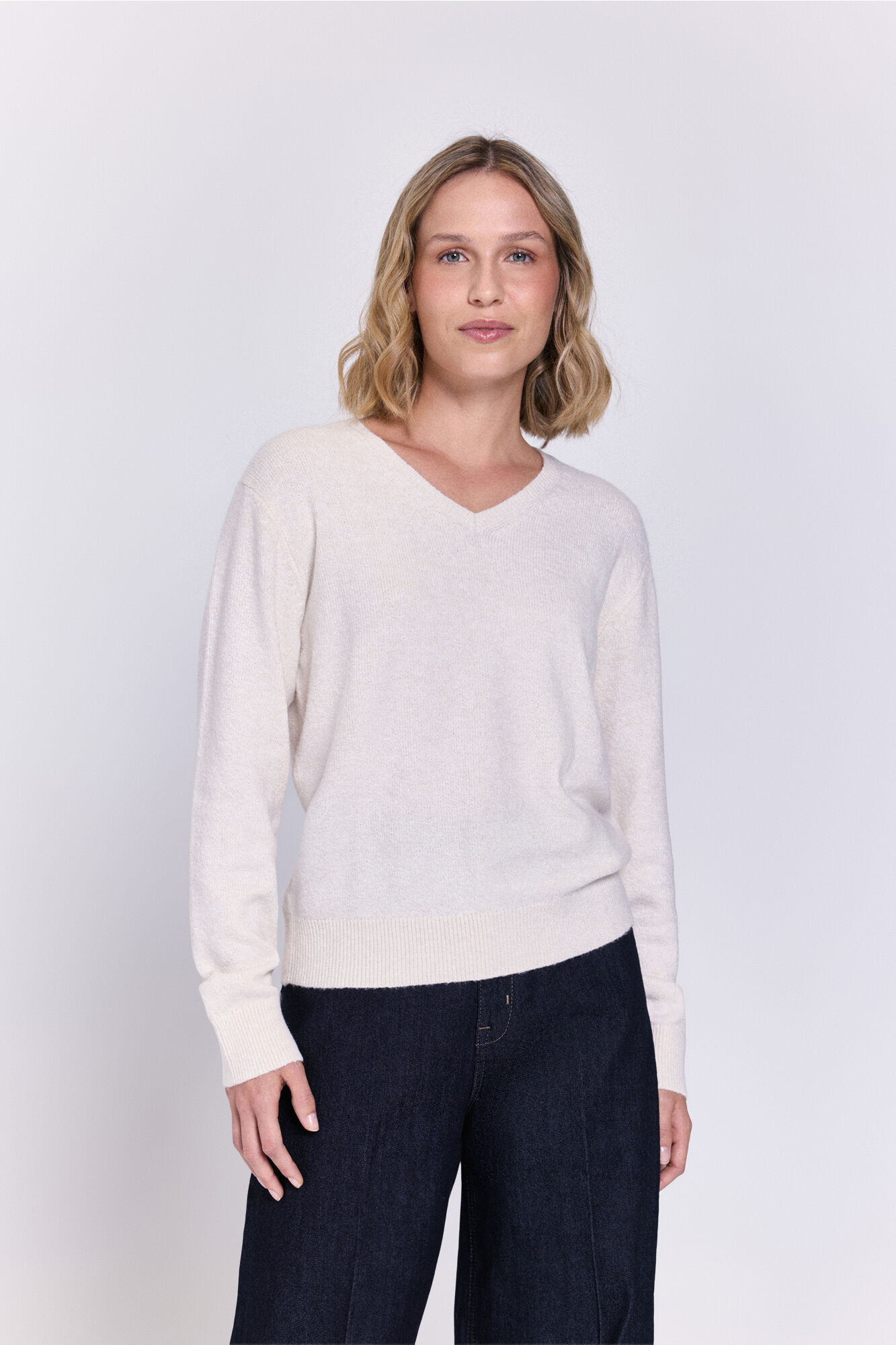 Milano Tejido jersey con cuello en pico