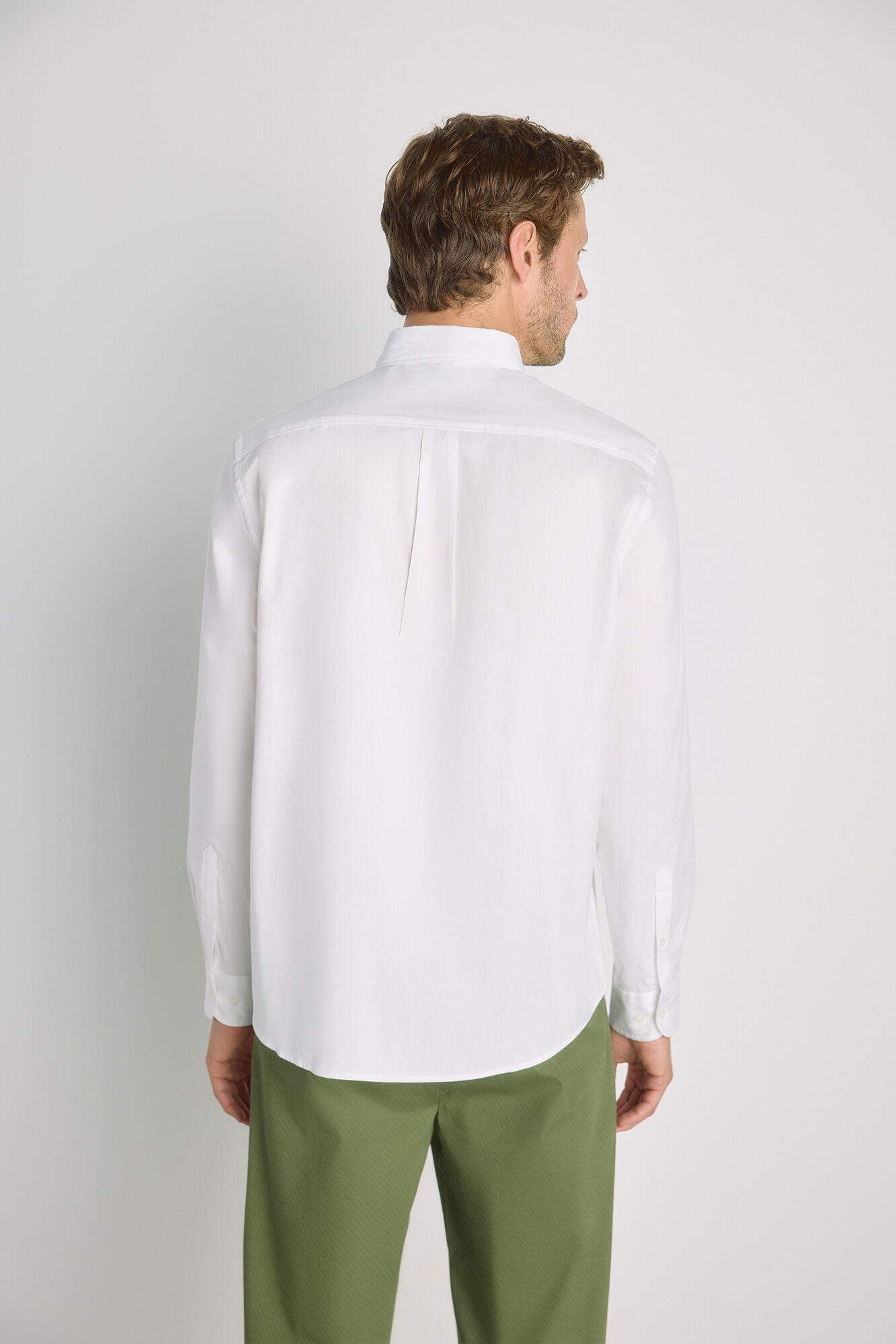 Milano Camisa lisa manga larga Blanco