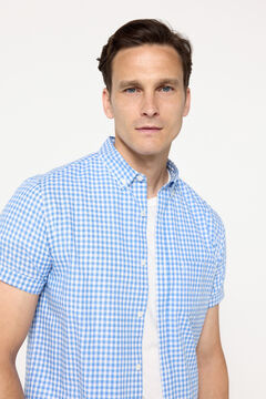 Fifty Outlet Camisa sport de manga corta de cuadros.   Azul