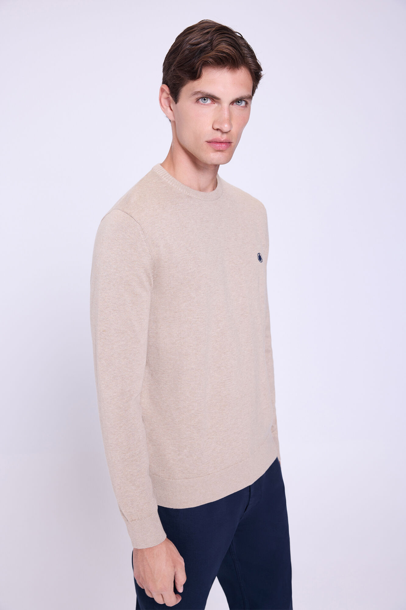 Springfield Jersey b&aacute;sico de cuello redondo  Beige