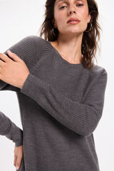 Milano Vestido midi de tejido Gris Oscuro