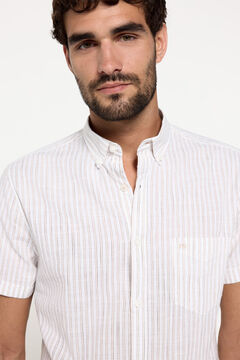 Fifty Outlet Camisa slub rayas Verde