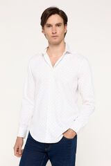 Milano Camisa Stretch Estampada Azul