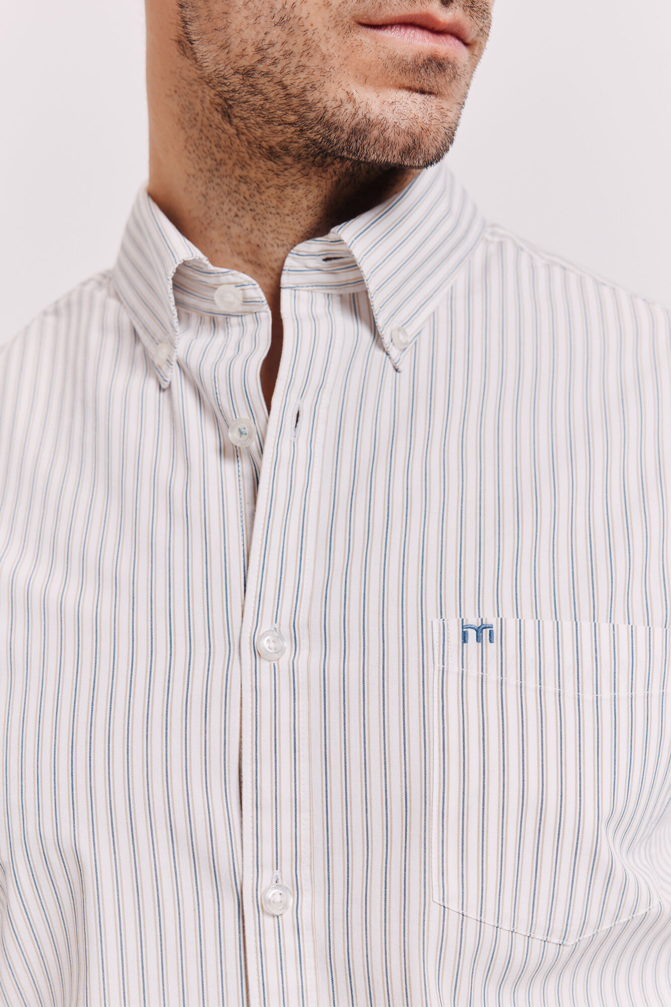 Milano Camisa manga larga a rayas Azul