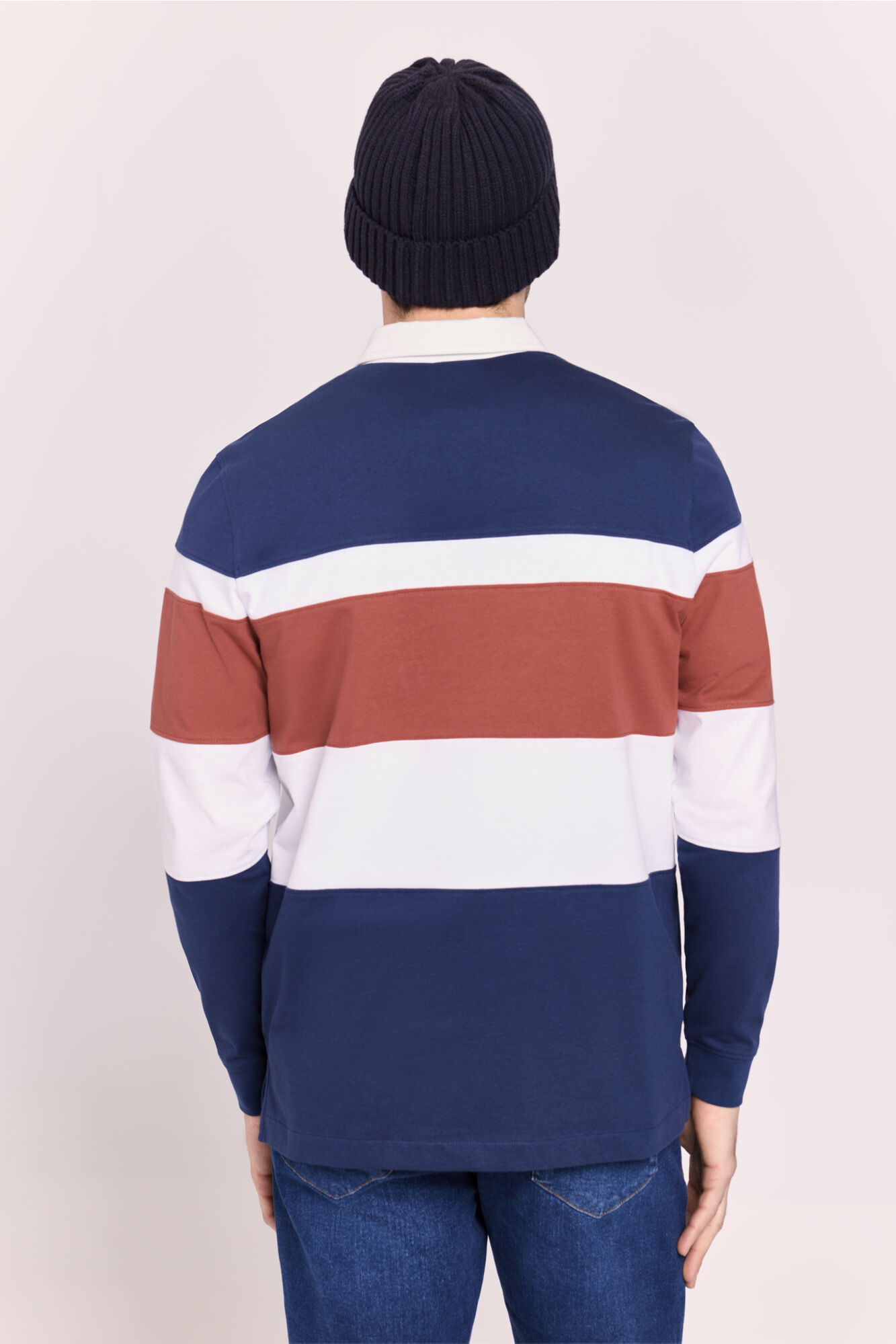 Milano Polo a rayas manga larga Navy