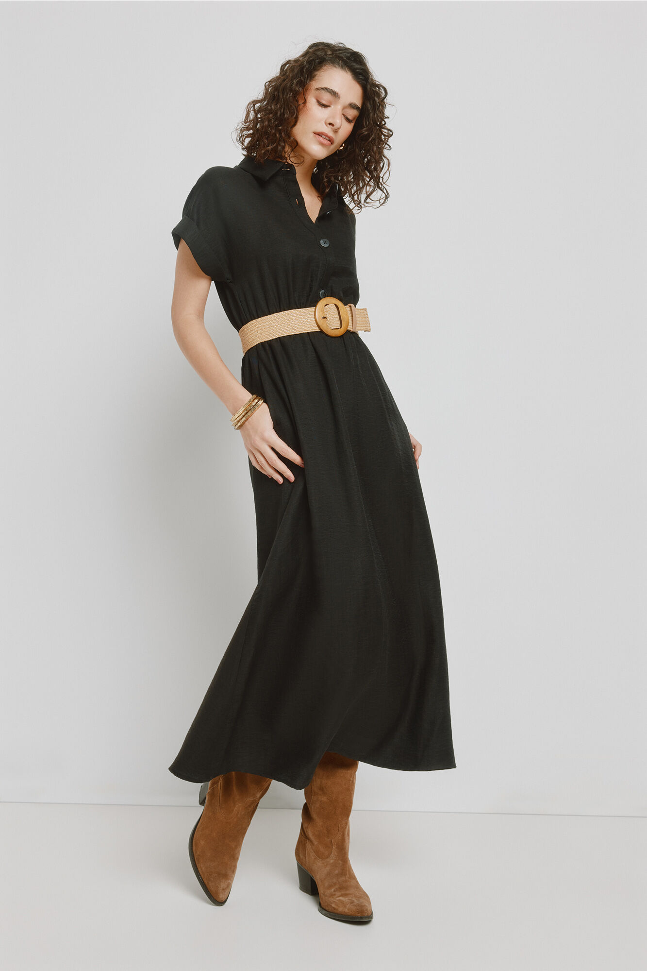 Milano Vestido camisero Negro