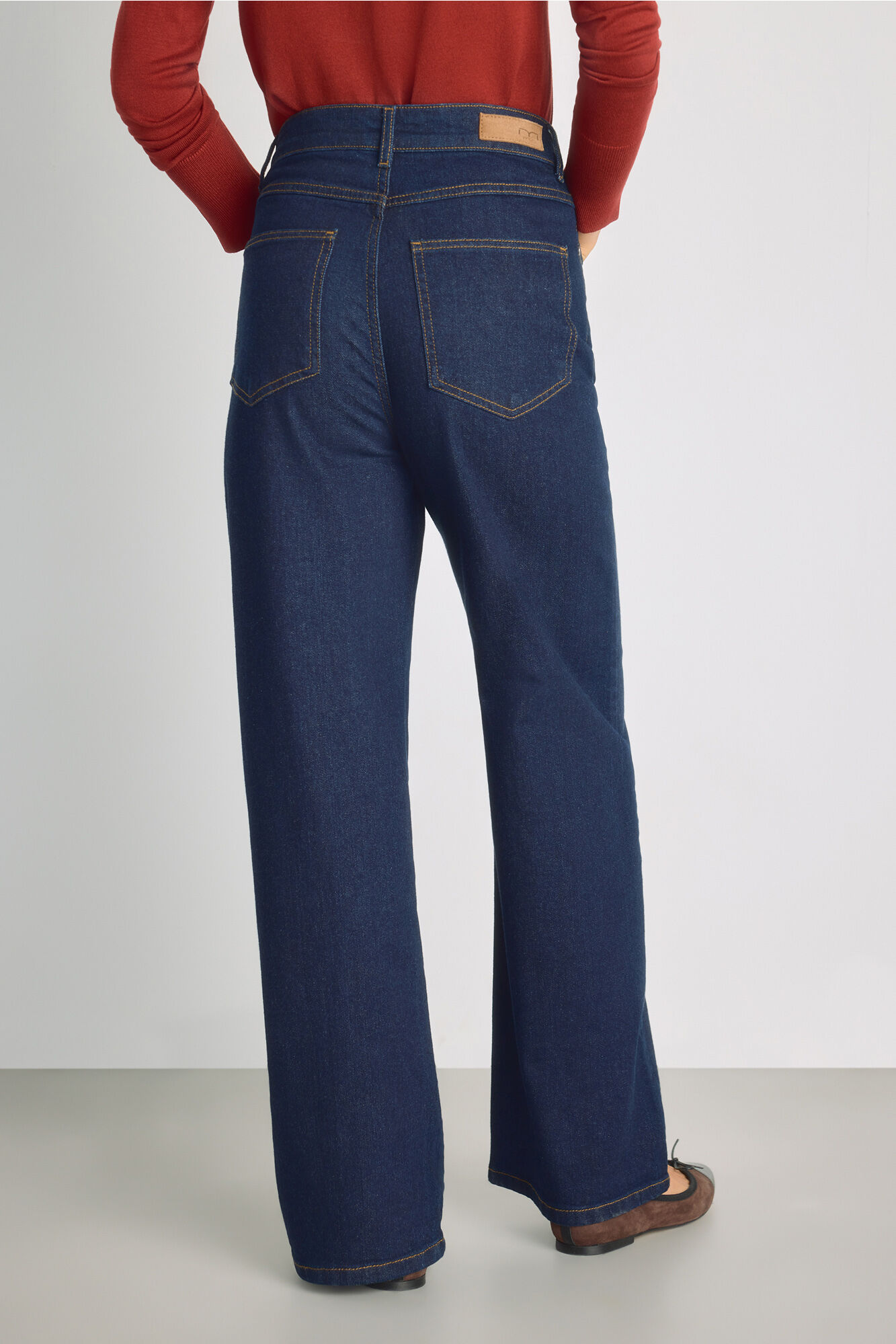 Milano Pantal&oacute;n de mezclilla ancho Navy