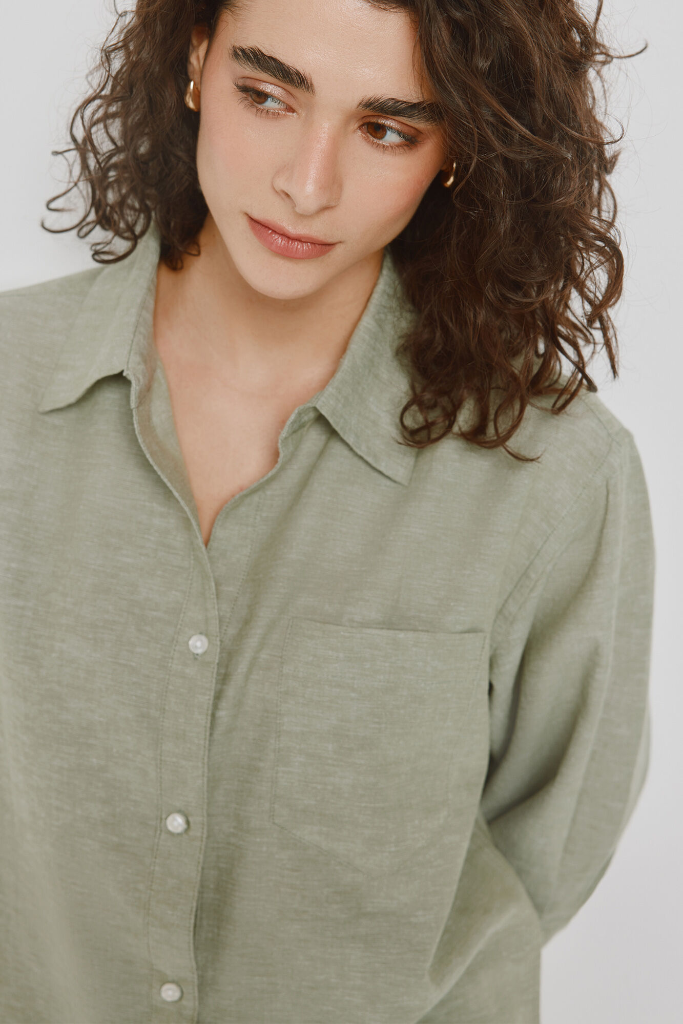 Milano Camisa cuello camisero Kaki Claro