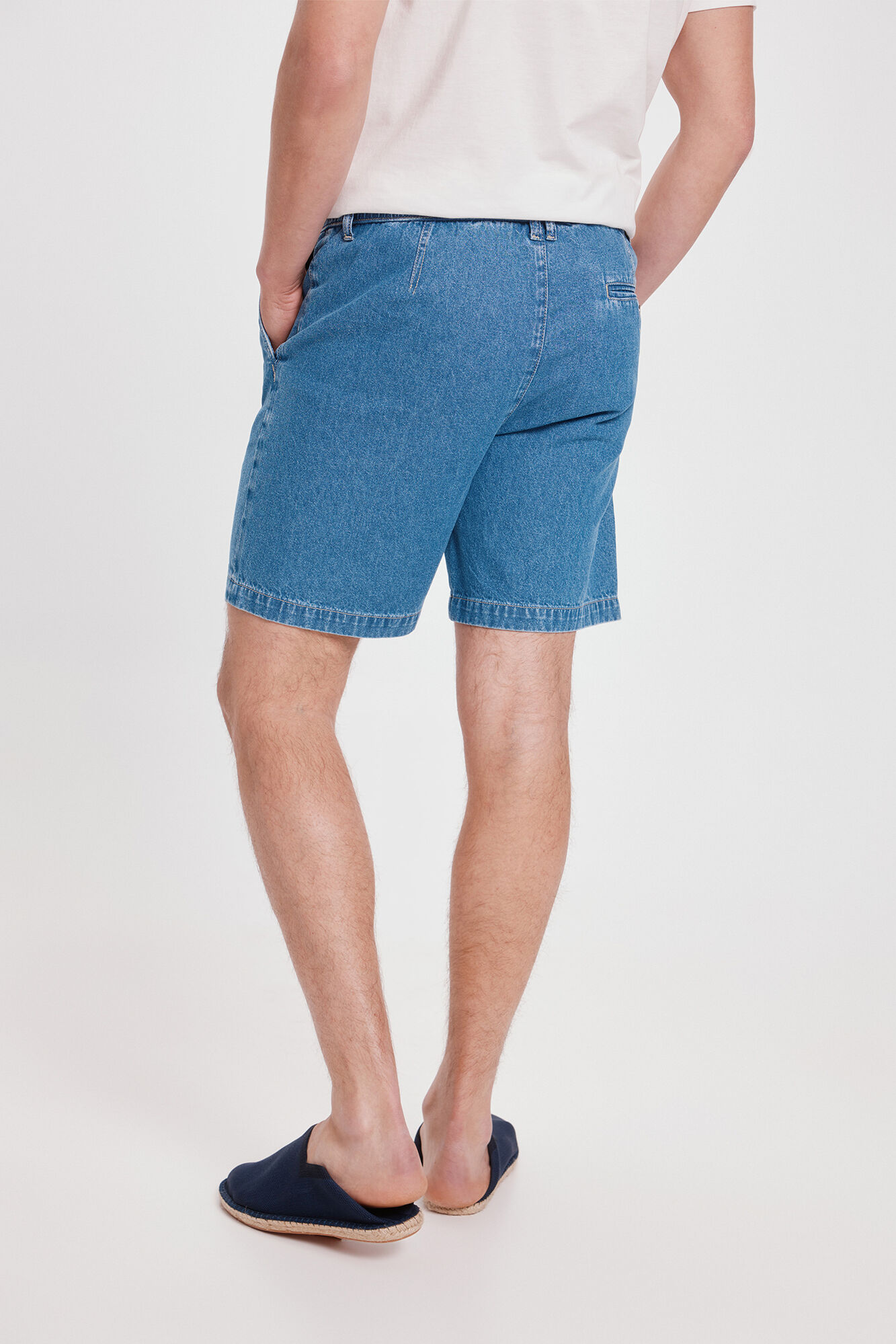 Milano Bermuda Vaquera Goma Azul