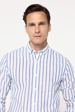 Fifty Outlet Camisa sport a rayas de manga corta Azul