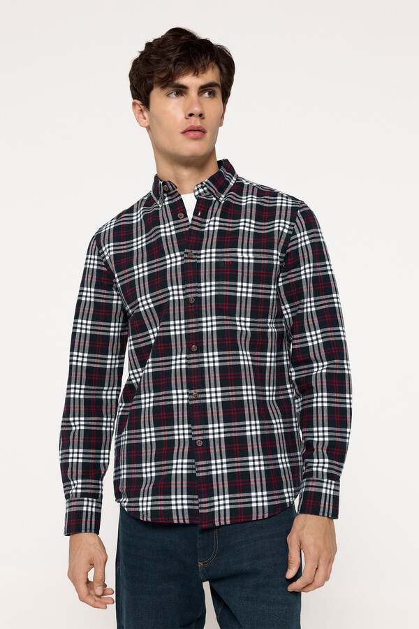Milano Camisa Oxford Cuadros Azul