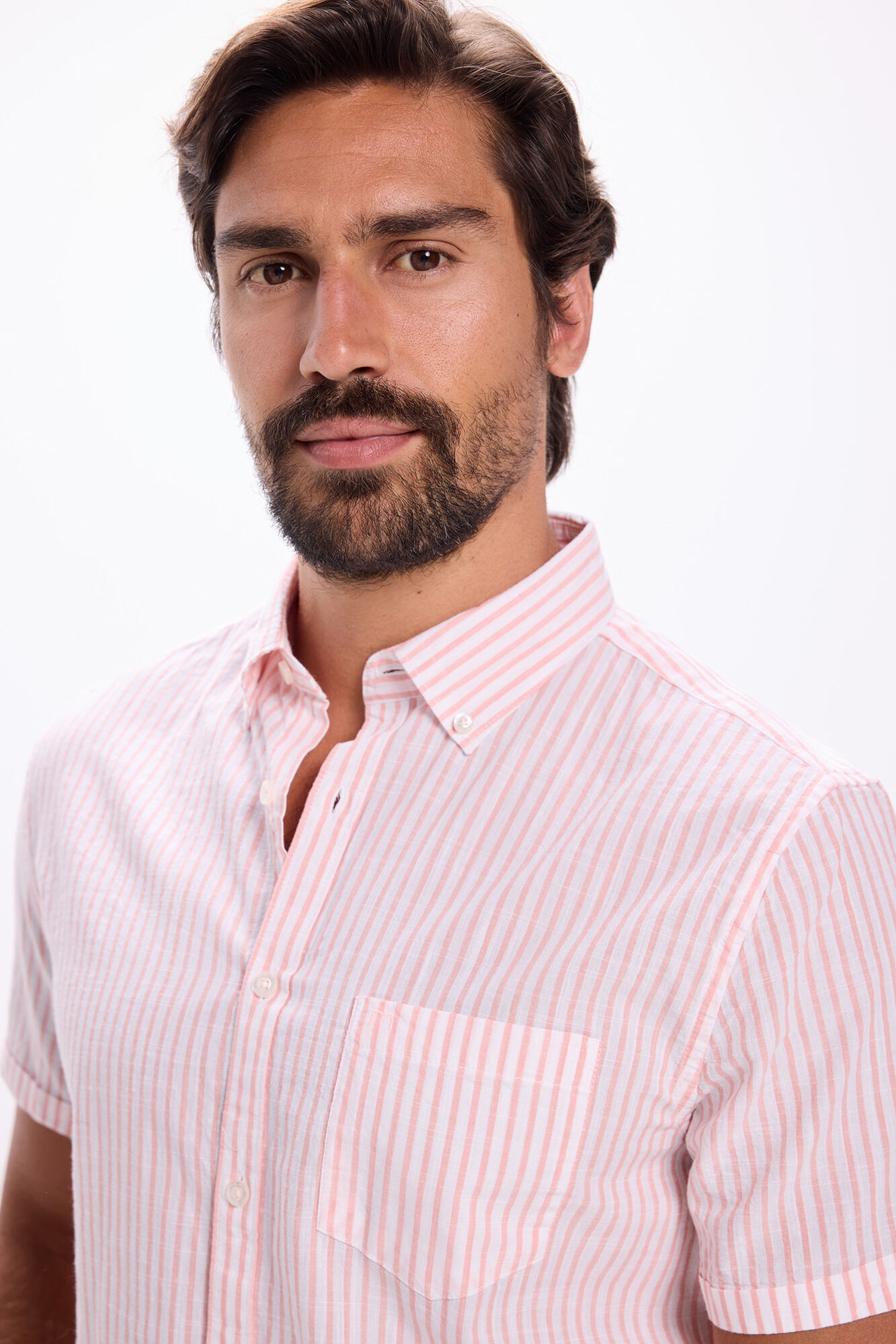 Milano Camisa de rayas rayas Rosa