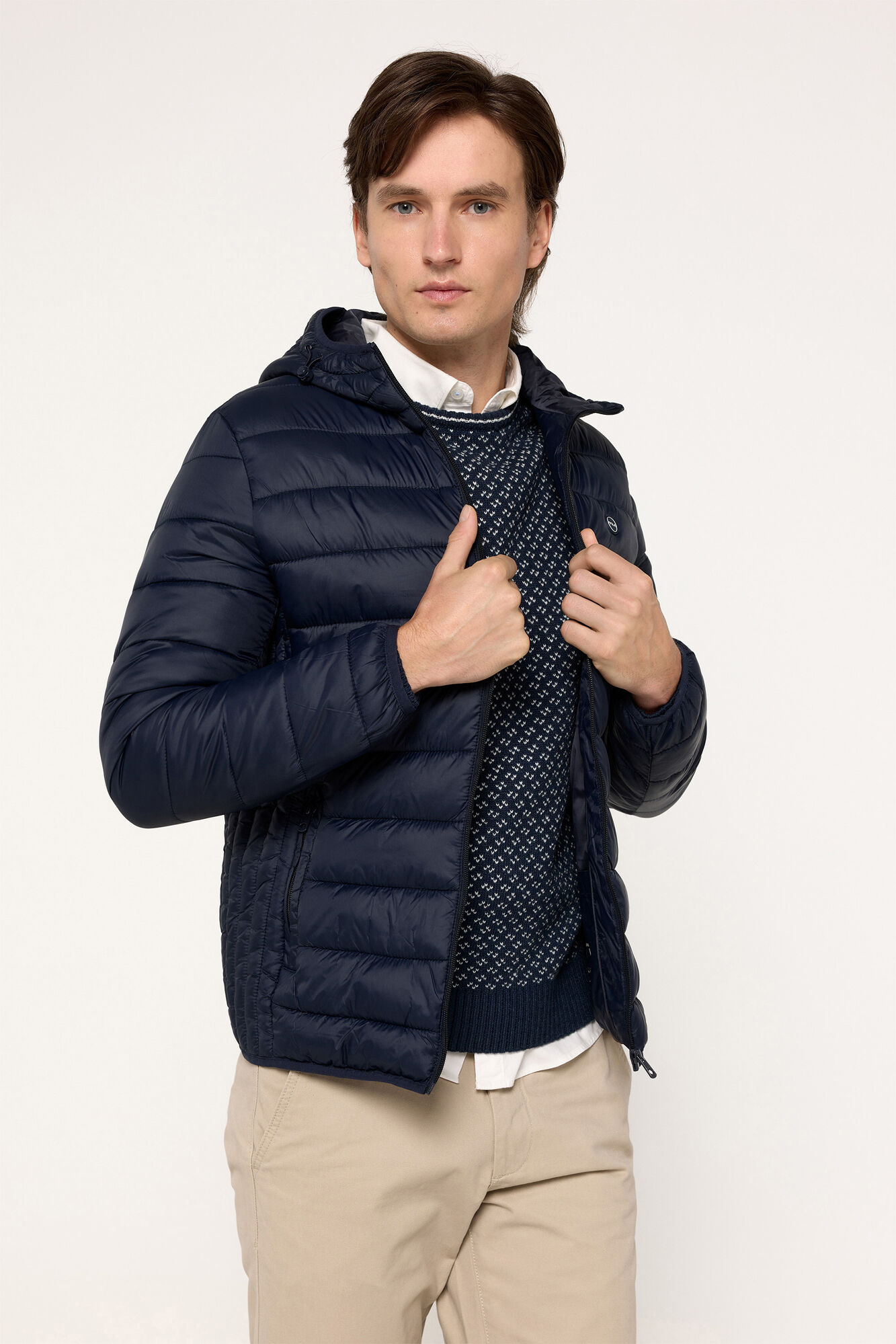 Milano Chaqueta Acolchada Capucha Azul Oscuro