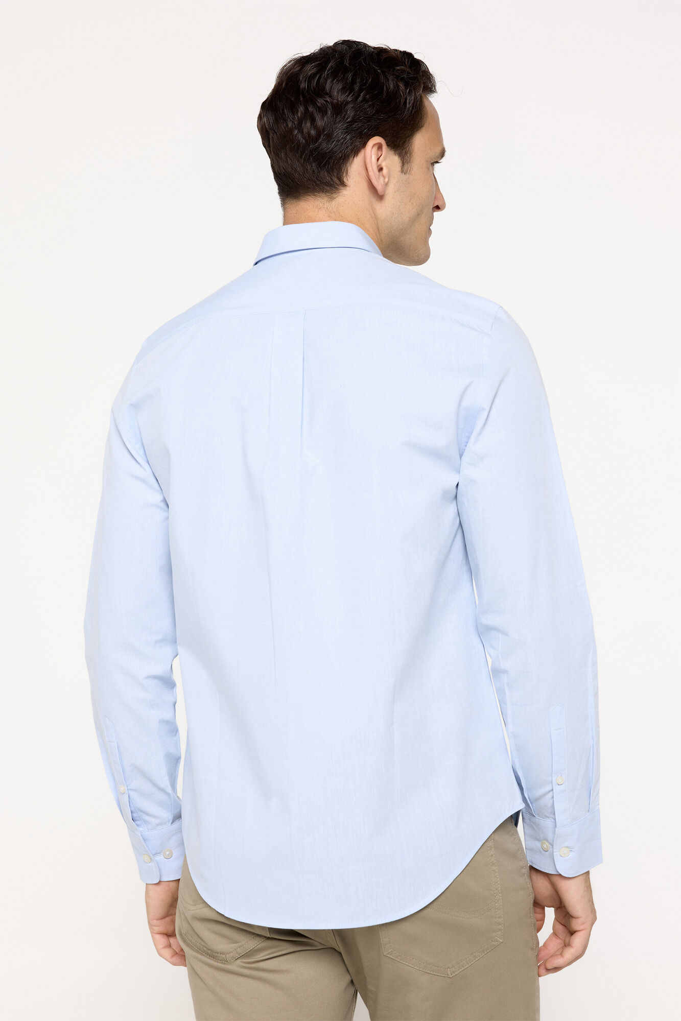 Milano Camisa sport de manga larga lisa Azul