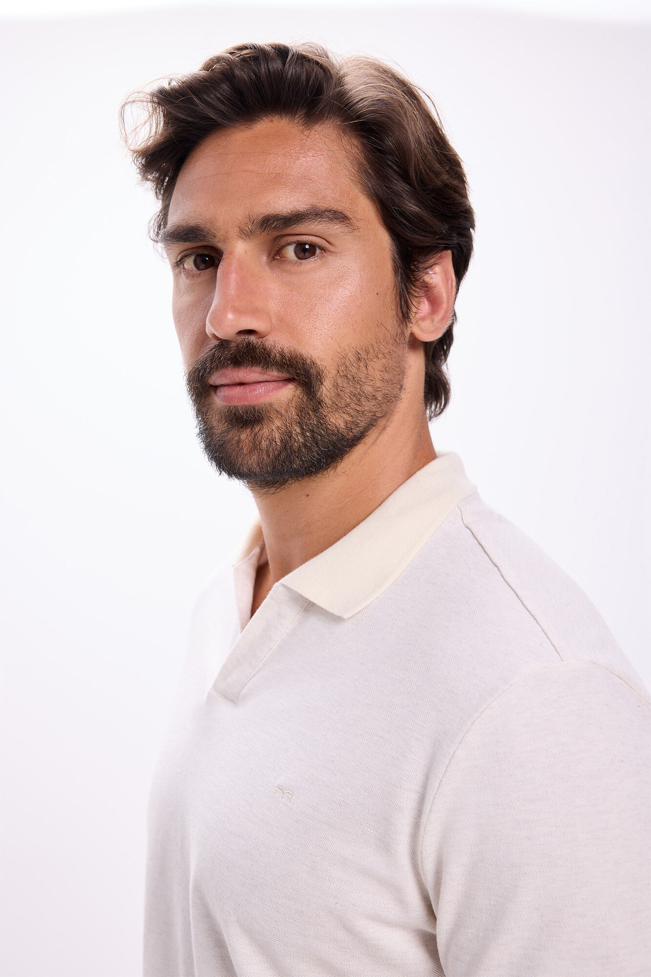 Milano Polo Cuello Abierto Beige