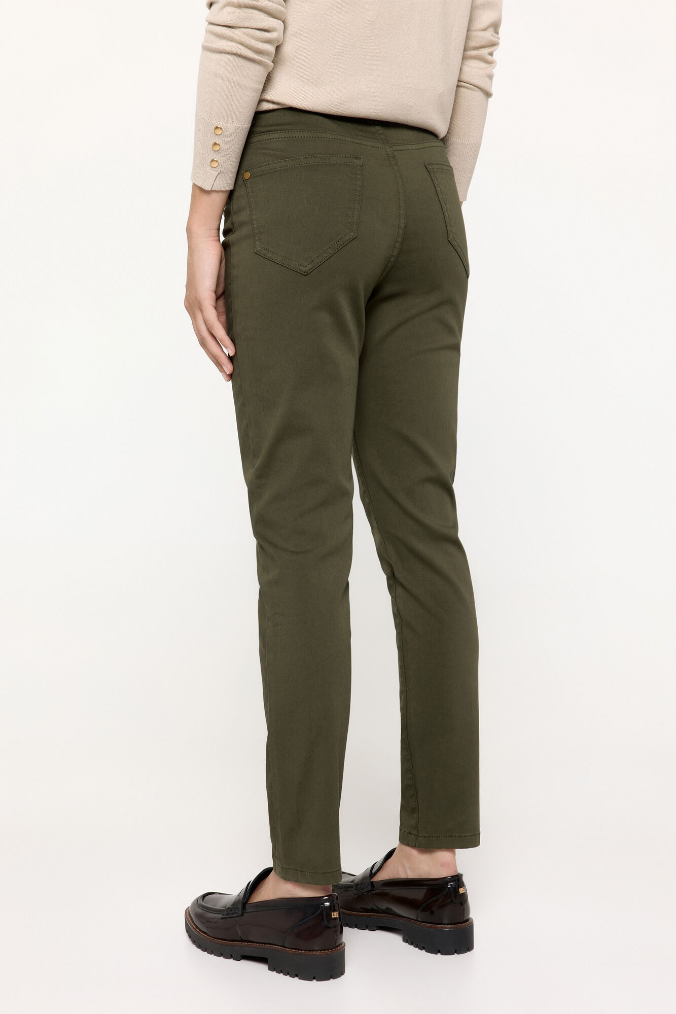 Milano Pantal&oacute;n Ajustado Kaki Oscuro